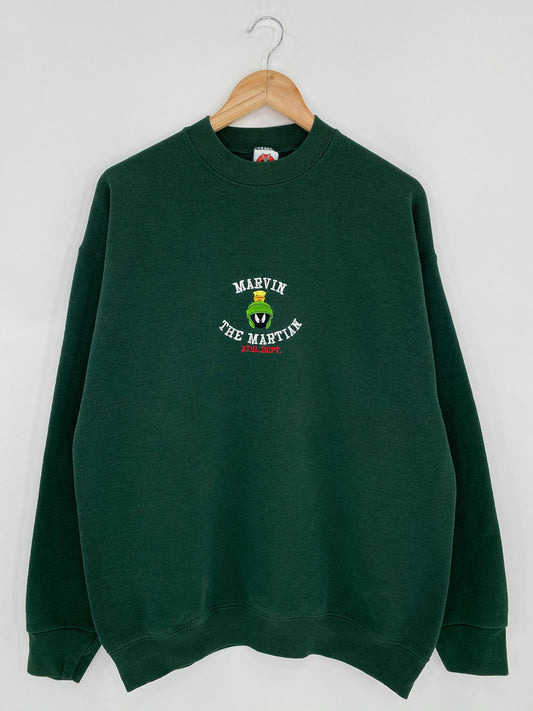 00’ WARNER BROS. LOONEY TUNES MARVIN THE MARTIAN Size XL Vintage Sweat-Shirt   / 5821