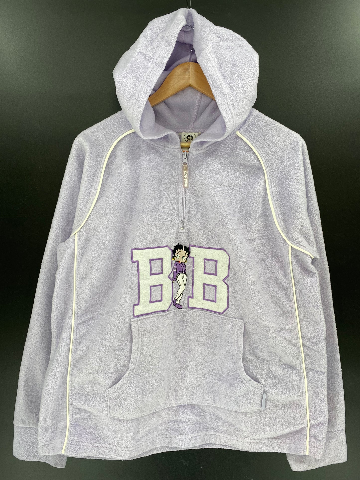 2003 BETTY BOOP Size Ladies (Approx.L) Vintage Half-Zip Hoodie Fleece / K3854