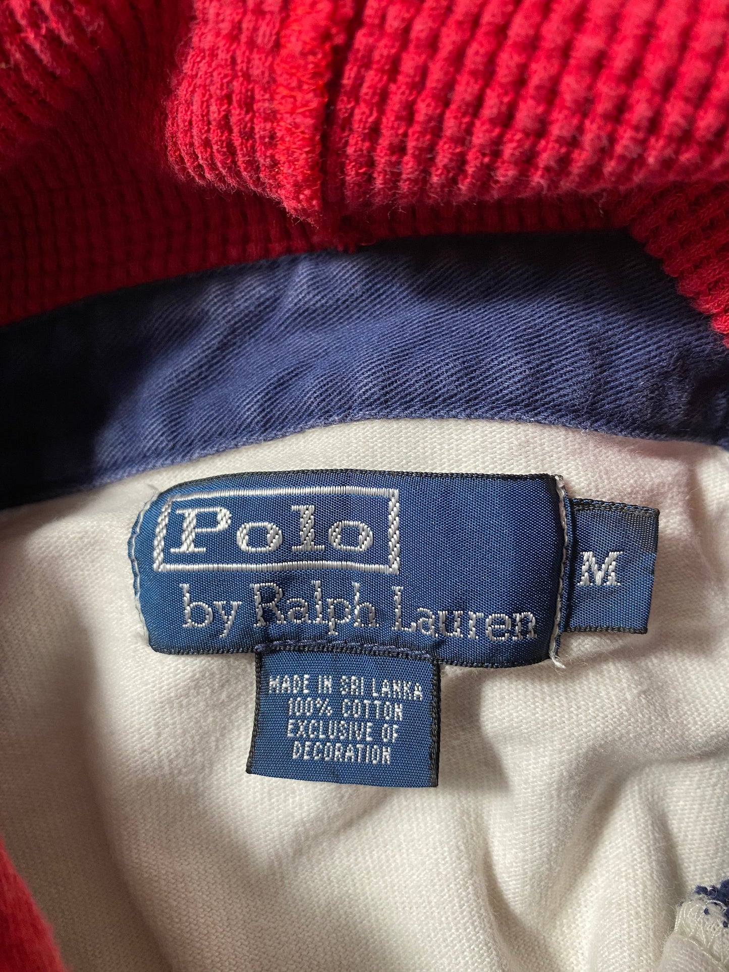 90’s POLO RALPH LAUREN Size M Vintage Hoodie Rugby-Shirt / E4394R