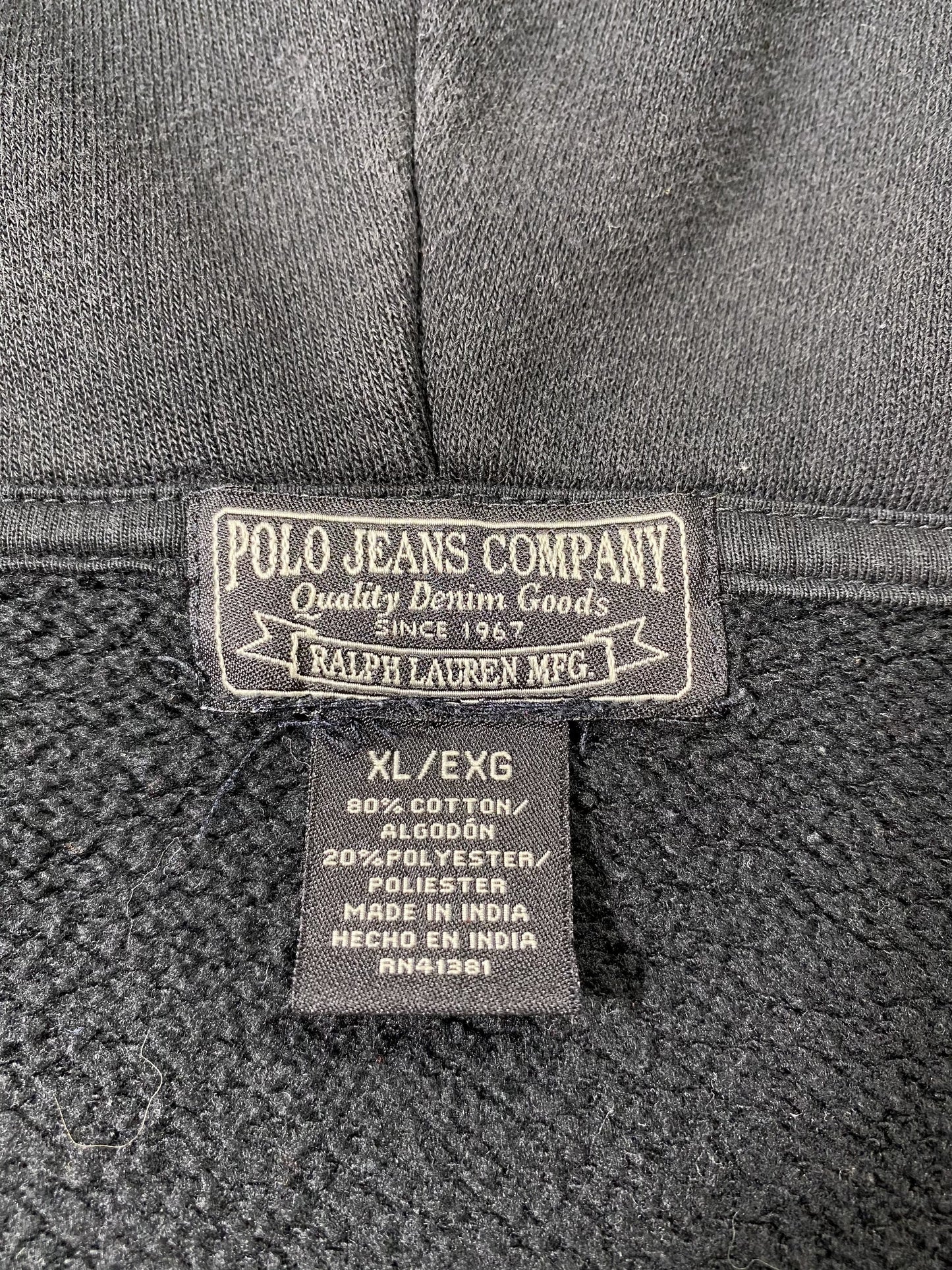 POLO RALPH LAUREN Size XL Vintage Zip-up Hoodie Sweat-shirt / K6420