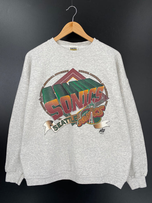 90’s SEATTLE SONICS Made in USA Size XL Vintage NBA Sweat-Shirts / K2423