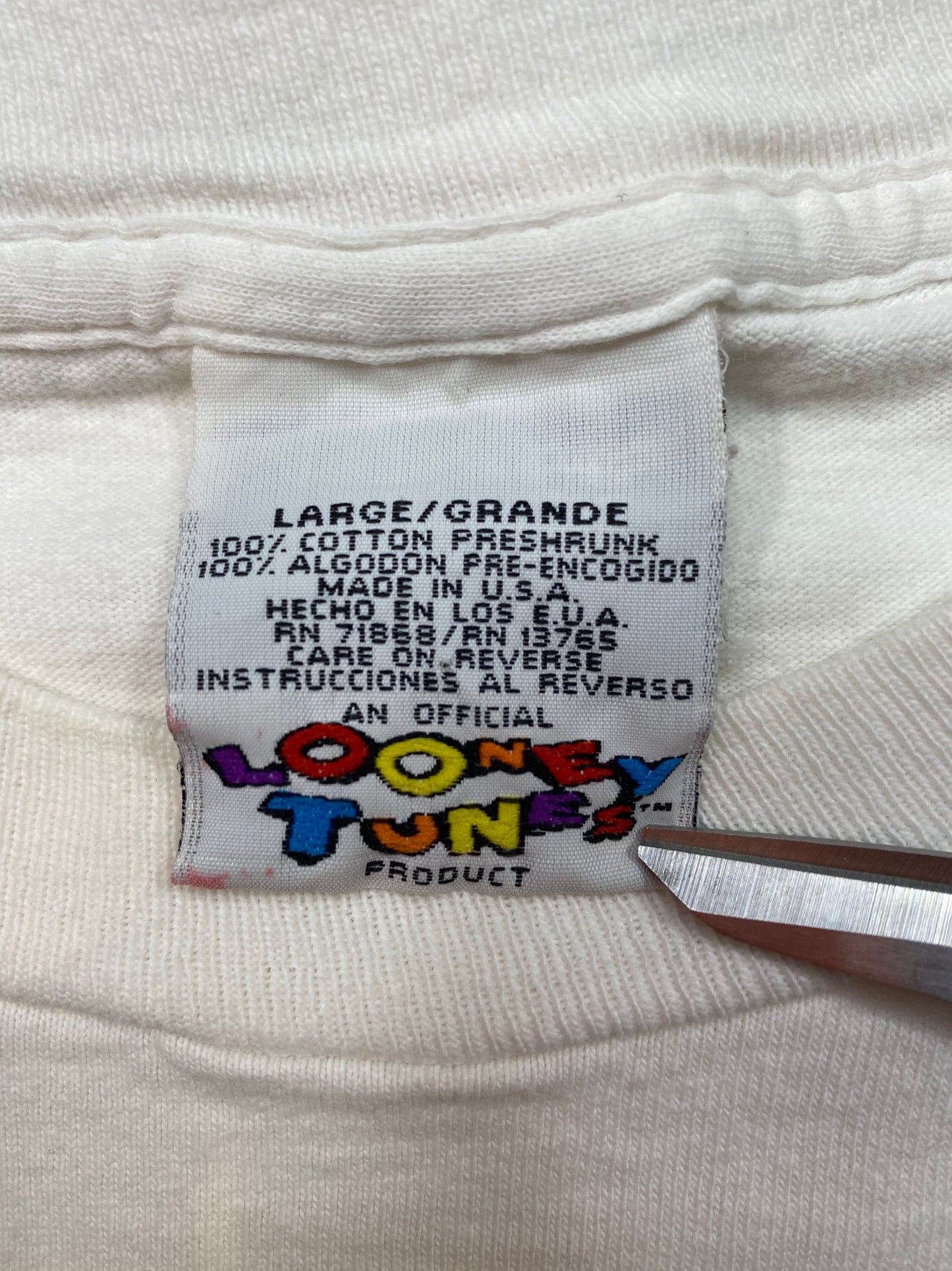 1996 Looney Tunes TAZ Made in USA Size L Vintage Long Sleeve T-shirt / 5529