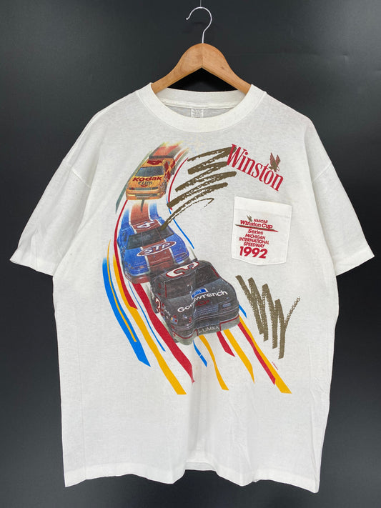 1992 NASCAR WINSTON CUP Made in USA Size XL Vintage Racing T-Shirt / A1222