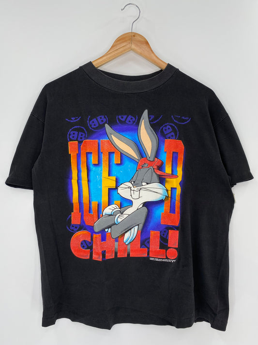 1992' LOONRY TUNES BUGS BUNNY Made in USA Size L Vintage T-Shirt / k108