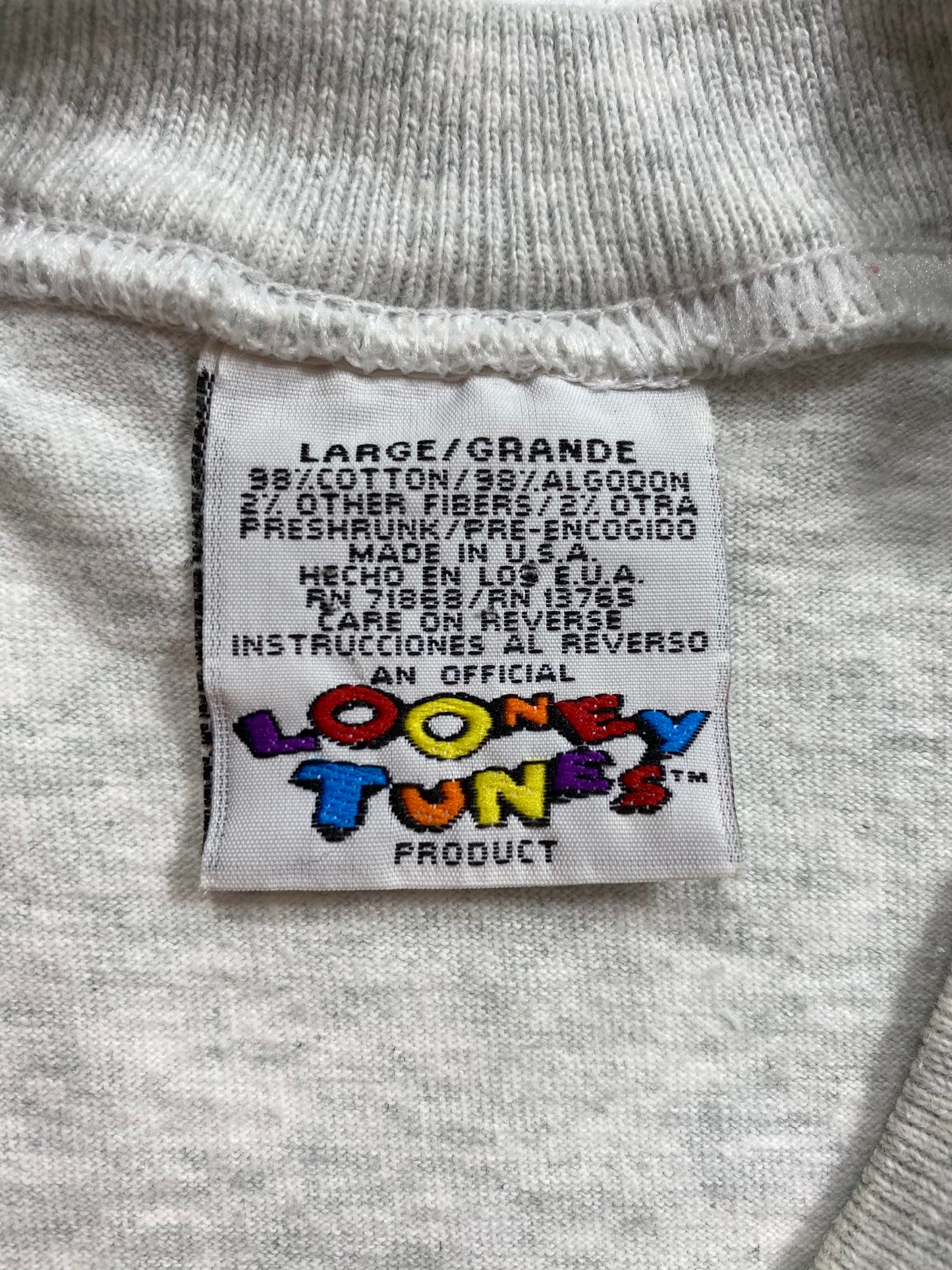 1996 Looney Tunes TAZ Made in USA Size L Vintage T-shirt / 6752