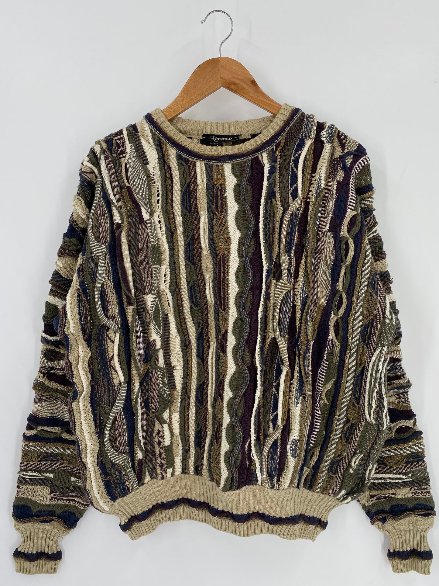 Vintage 3D Coogi-Style Size M Knit Sweater / 9772