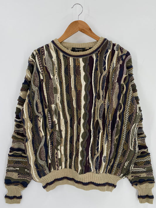 Vintage 3D Coogi-Style Size M Knit Sweater / 9772