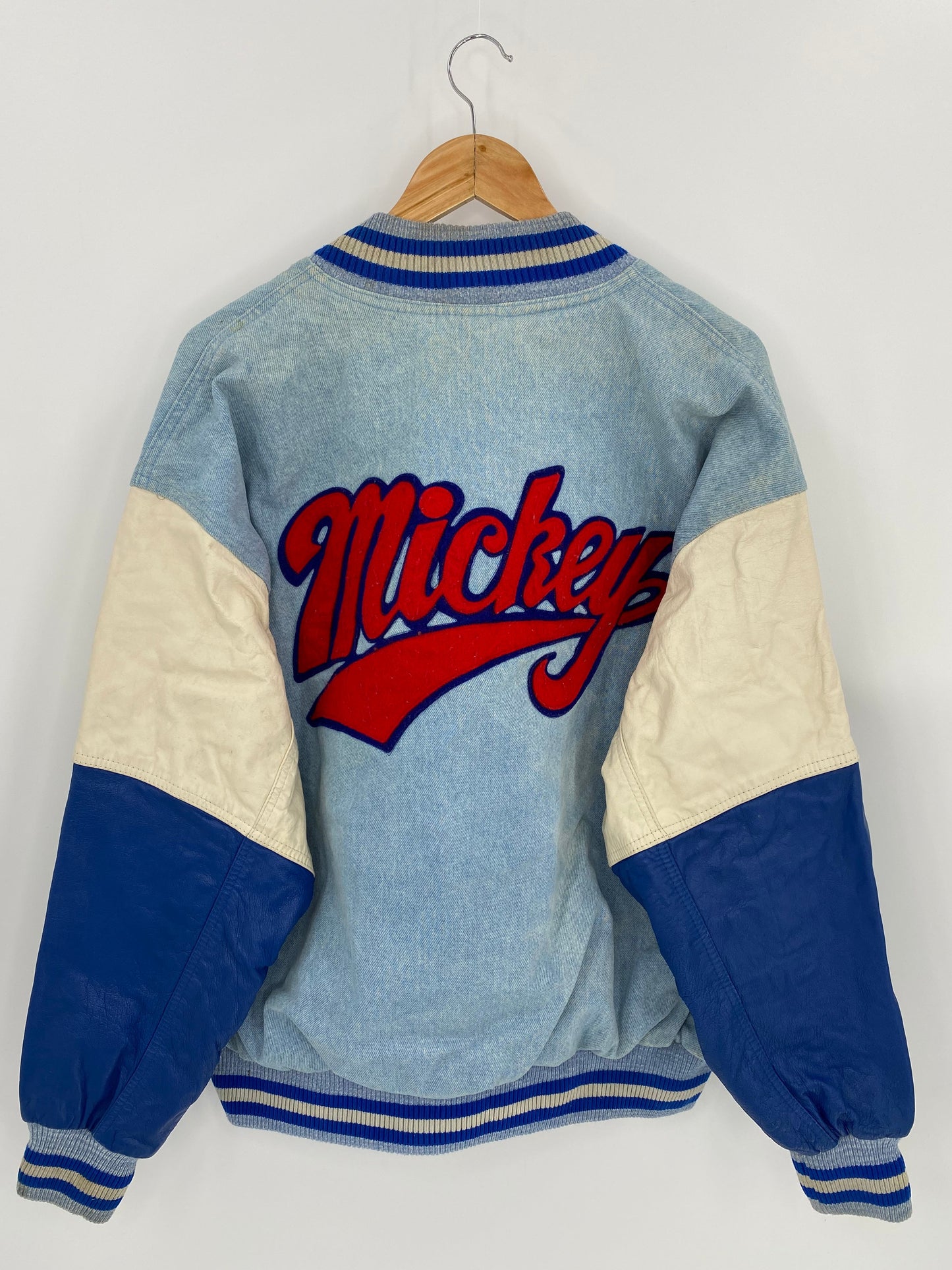 90’s DISNEY MICKEY Size XL Vintage Denim Jacket / K7348
