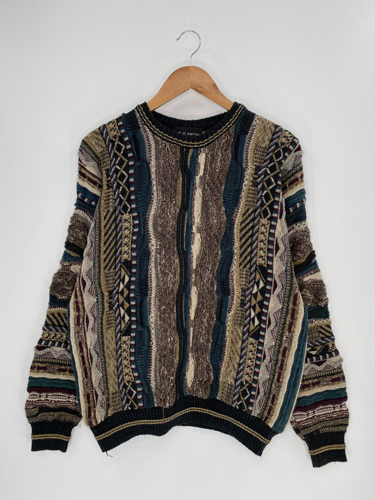 Vintage 3D Coogi-Style Size M Knit Sweater / 9500