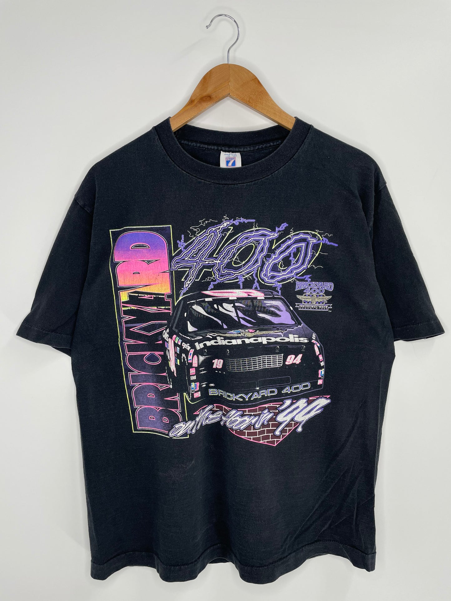 1994' BRICK YARD Made in USA Size L Vintage Racing T-shirt / k434