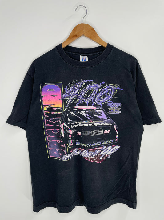 1994' BRICK YARD Made in USA Size L Vintage Racing T-shirt / k434