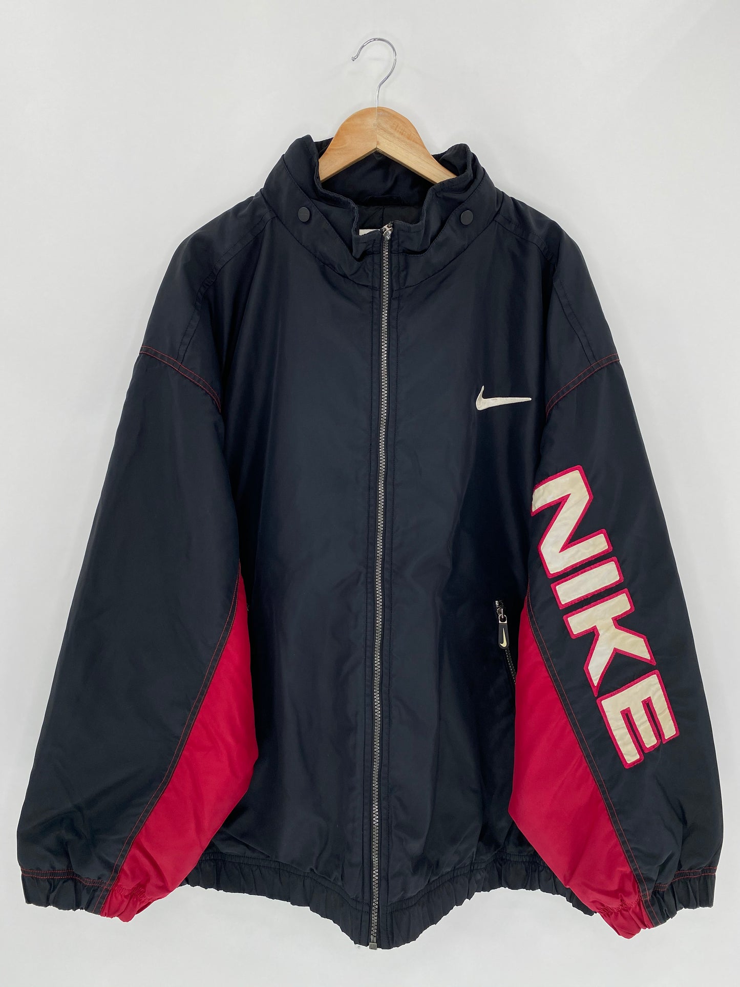90’s NIKE Zipper Size XXL Vintage Padded Nylon-Jacket / 5724