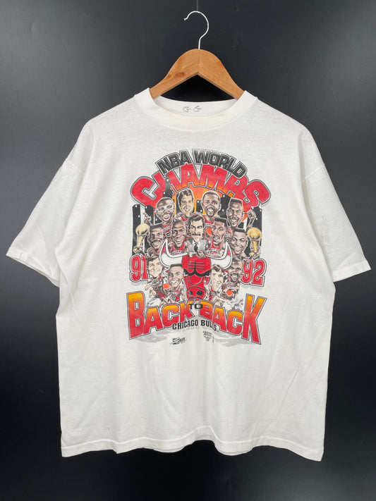 1991’ CHICAGO BULLS  Made in USA Size XL Vintage NBA T- Shirt / K2903
