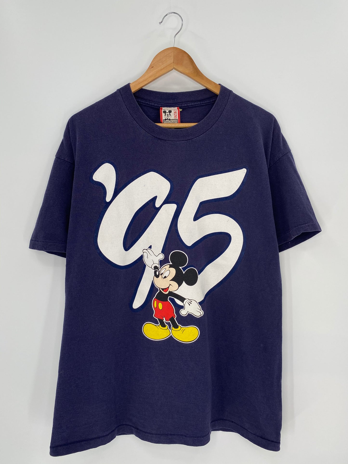 1995 DISNEY MICKEY Made in USA Size One Size (Approx.XL) Vintage T-Shirt / K7166