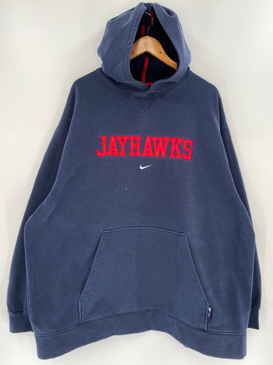 00’ NIKE JAYHAWKS Size XXL Vintage  Hoodie Sweat-Shirts / K913