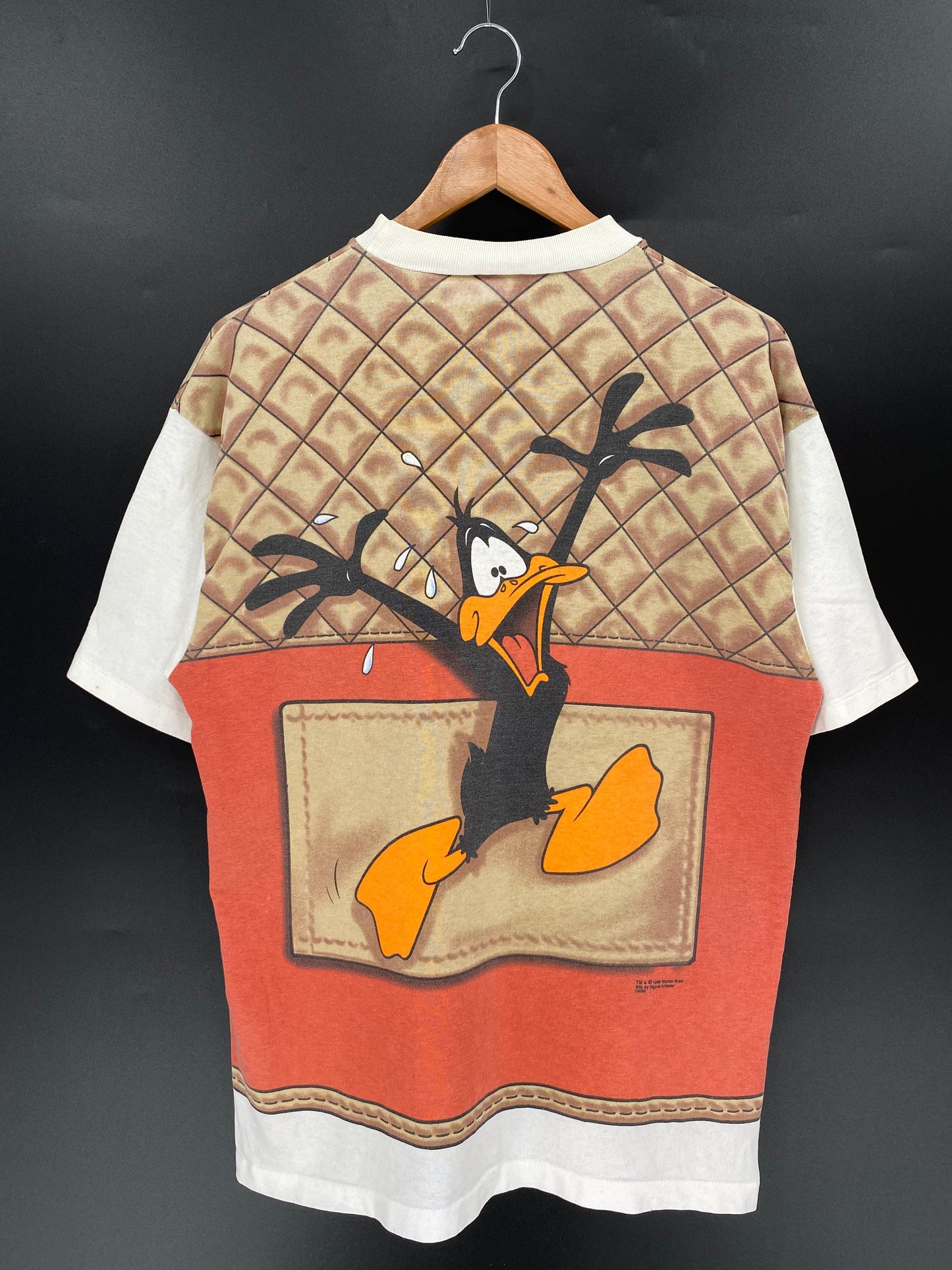 1995 LOONEY TUNES TAZ & DAFFY DUCK Made in USA Size L Vintage T-Shirts / K1595