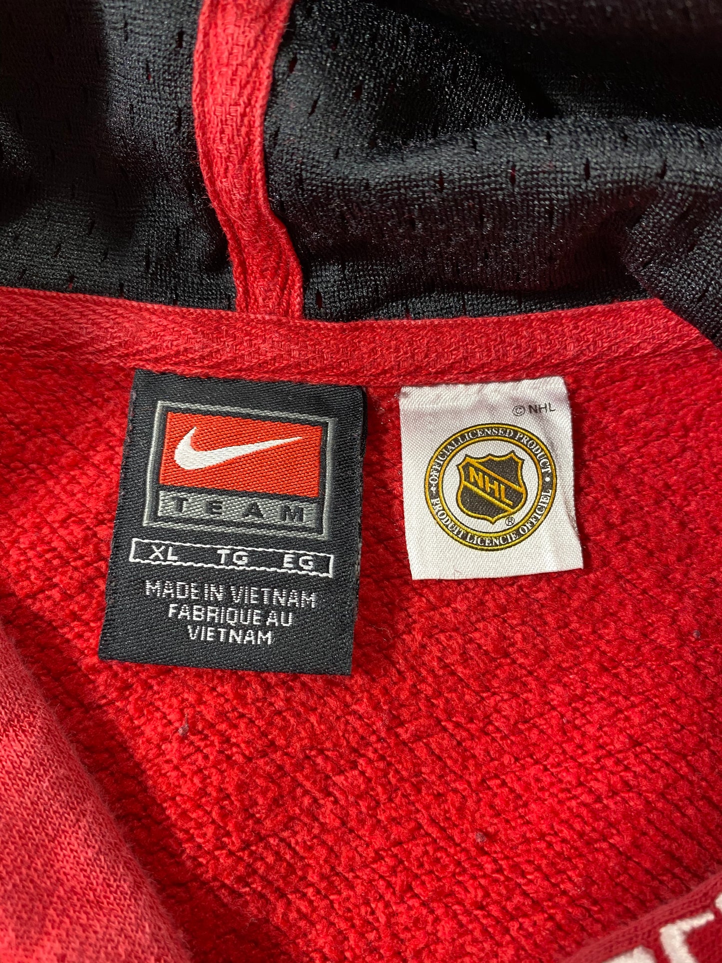 00’ NIKE Detroit Red Wings Size XL Vintage NFL Hoodie Sweat-shirt / 6787