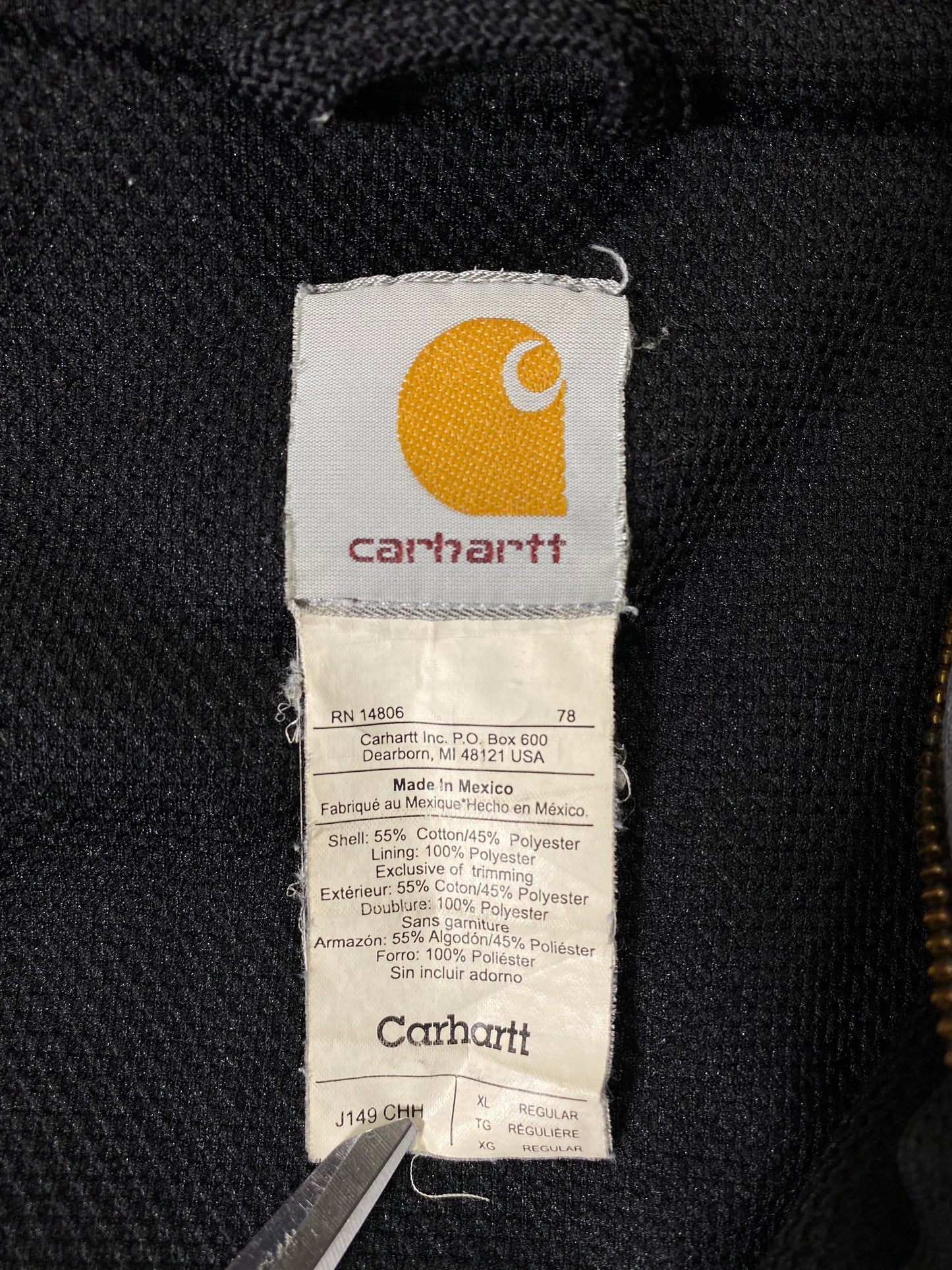Vintage Carhartt Size XL Zip-up Vintage Sweat-Shirt / 7075