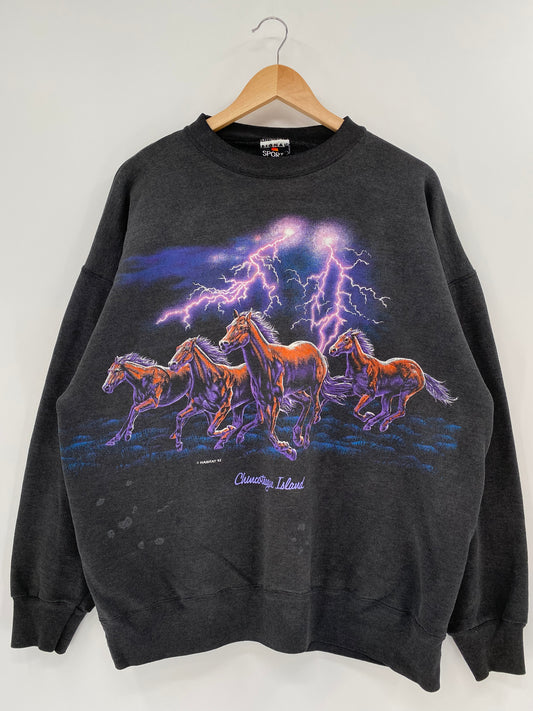 1992' CHINCOTEAGUE ILAND Made in USA Size XXL Vintage Sweat-Shirts / k1422