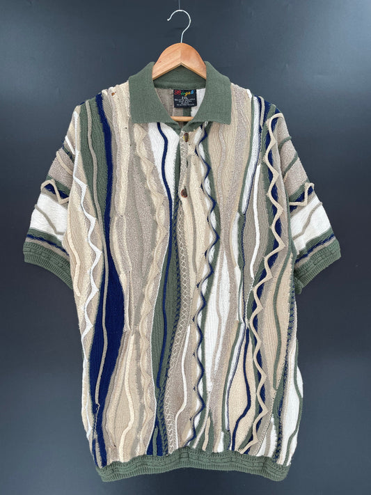 Vintage 3D COOGI- Style Size XXL Short- Sleeve Sweater / A2565