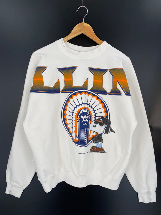 90’s SNOOPY x ILLINI Size L Vintage College Sweat-shirt / K8140