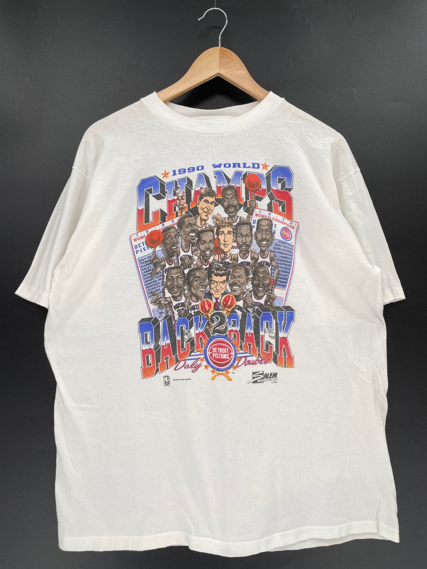 1990' WORLD CHAMPS  Made in USA Size XL Vintage NBA T-Shirt / K1482