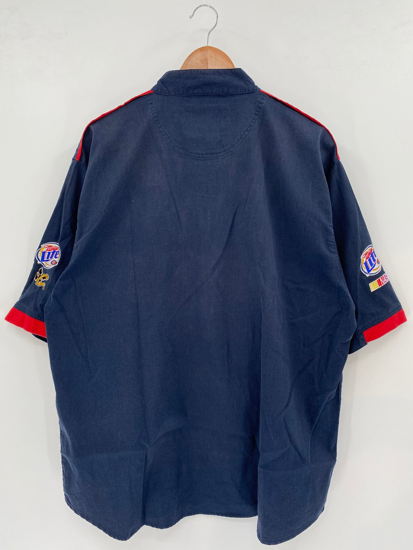Vintage NASCAR RUSTY WALLACE MILLER LITE Size XL Racing Half Zip Short Sleeve-shirt / K3284