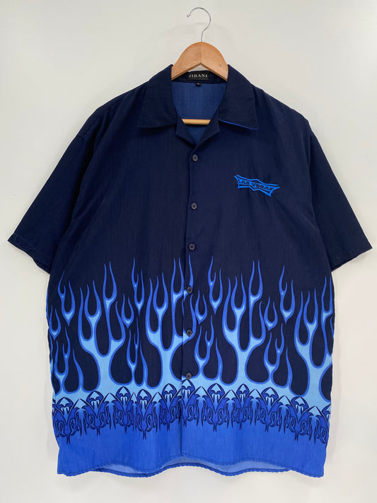 Vintage LAS VEGAS BURNIG Size L Short sleeve-shirt / k1141