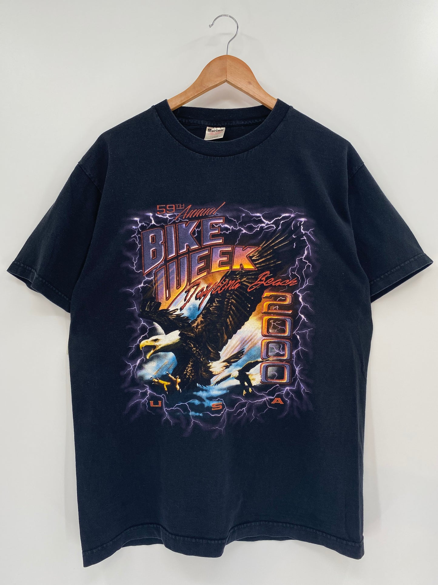 2000' BIKE WEEK Daytona beach Made in USA Size L Vintage T-Shirt / K1127