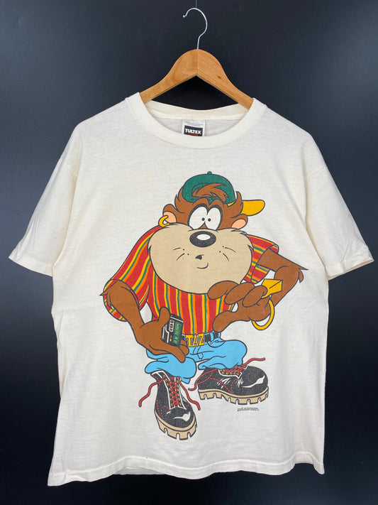 1993' LOONEY TUNES TAZ Size L Vintage T-Shirt / K2614