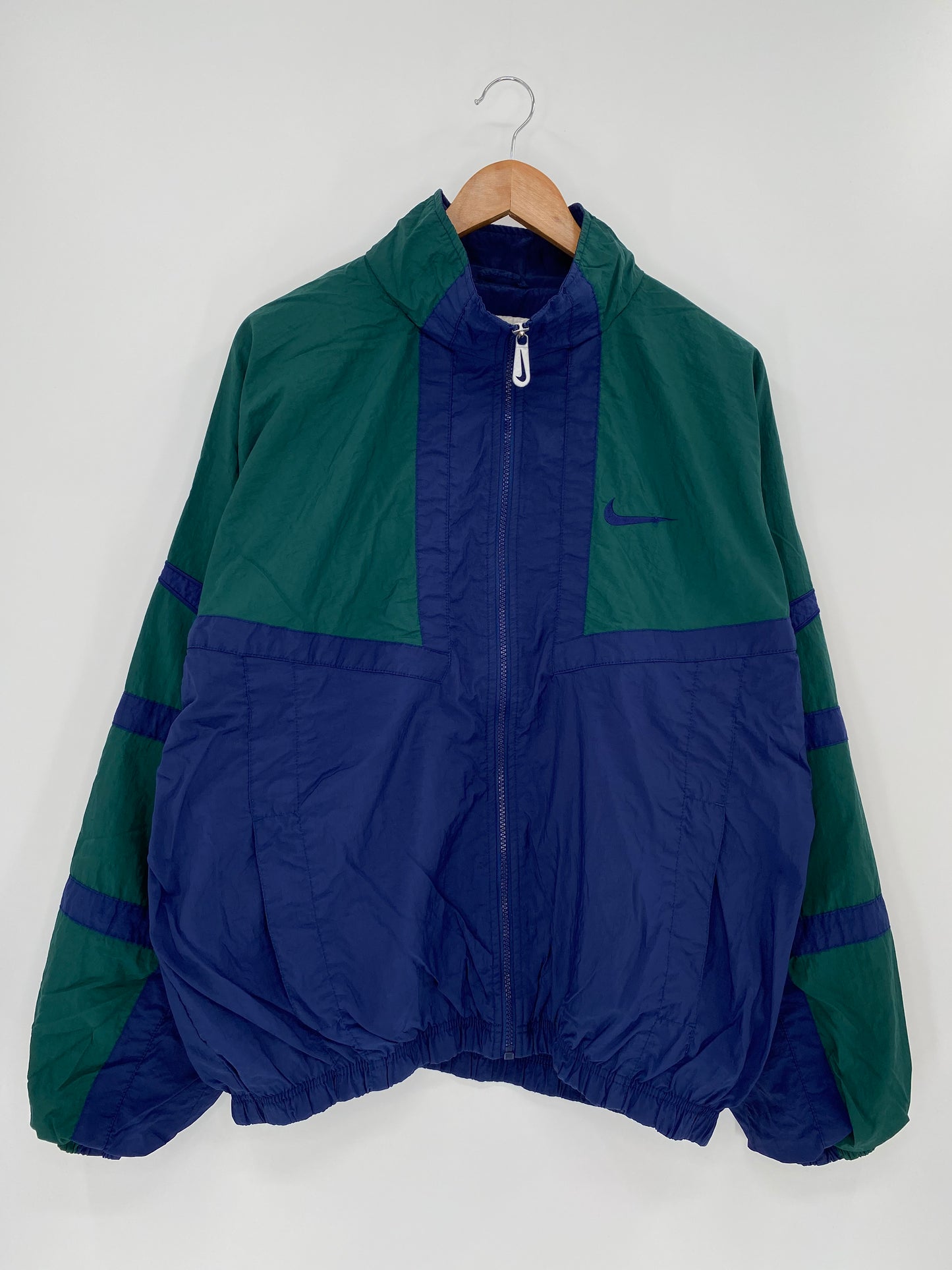 90's NIKE Size L Vintage Zip up Nylon-Jacket/ K572