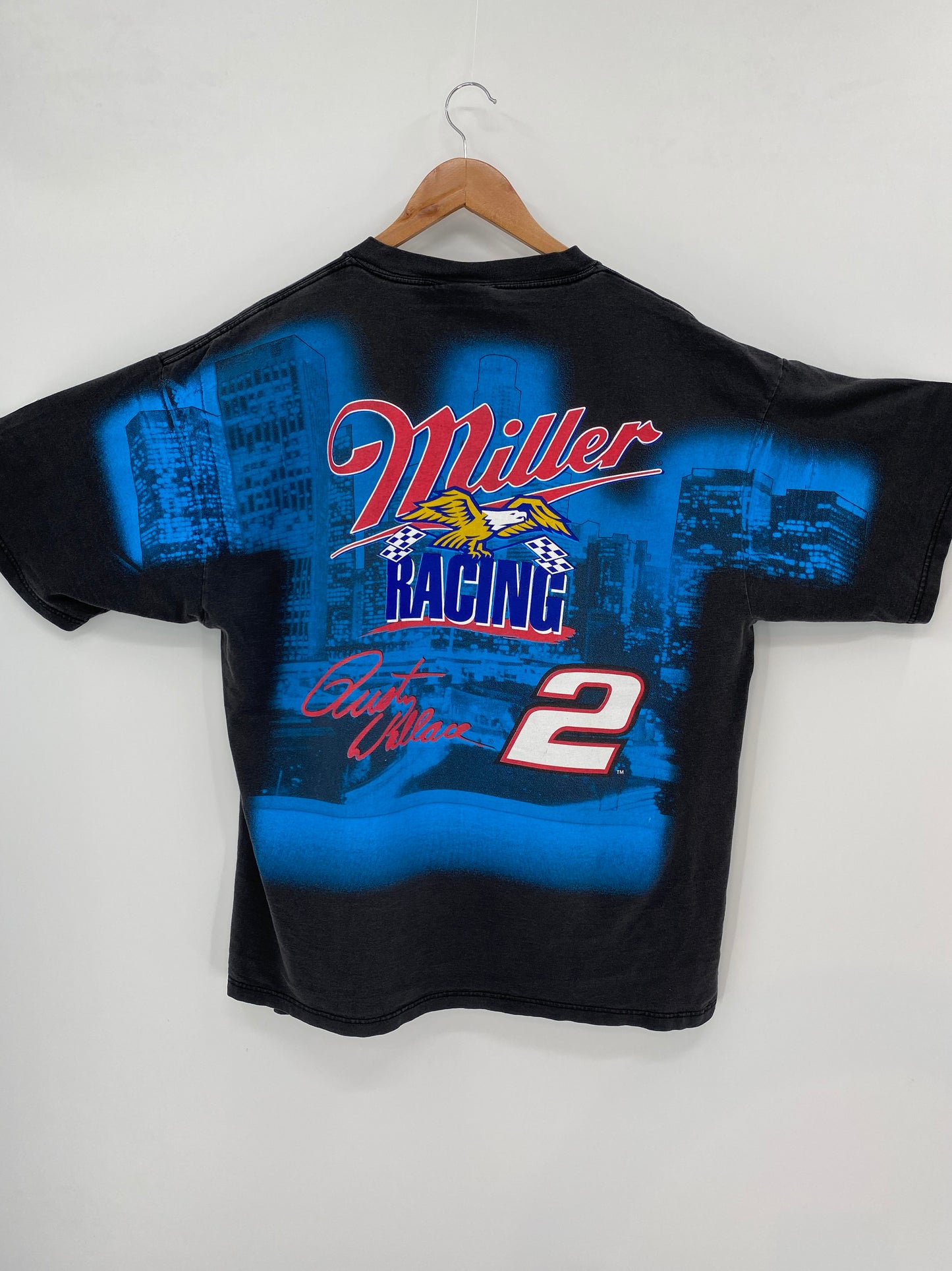 Vintage NASCAR RUSTY WALLACE Made in USA Size XL Racing T-shirt / K3008