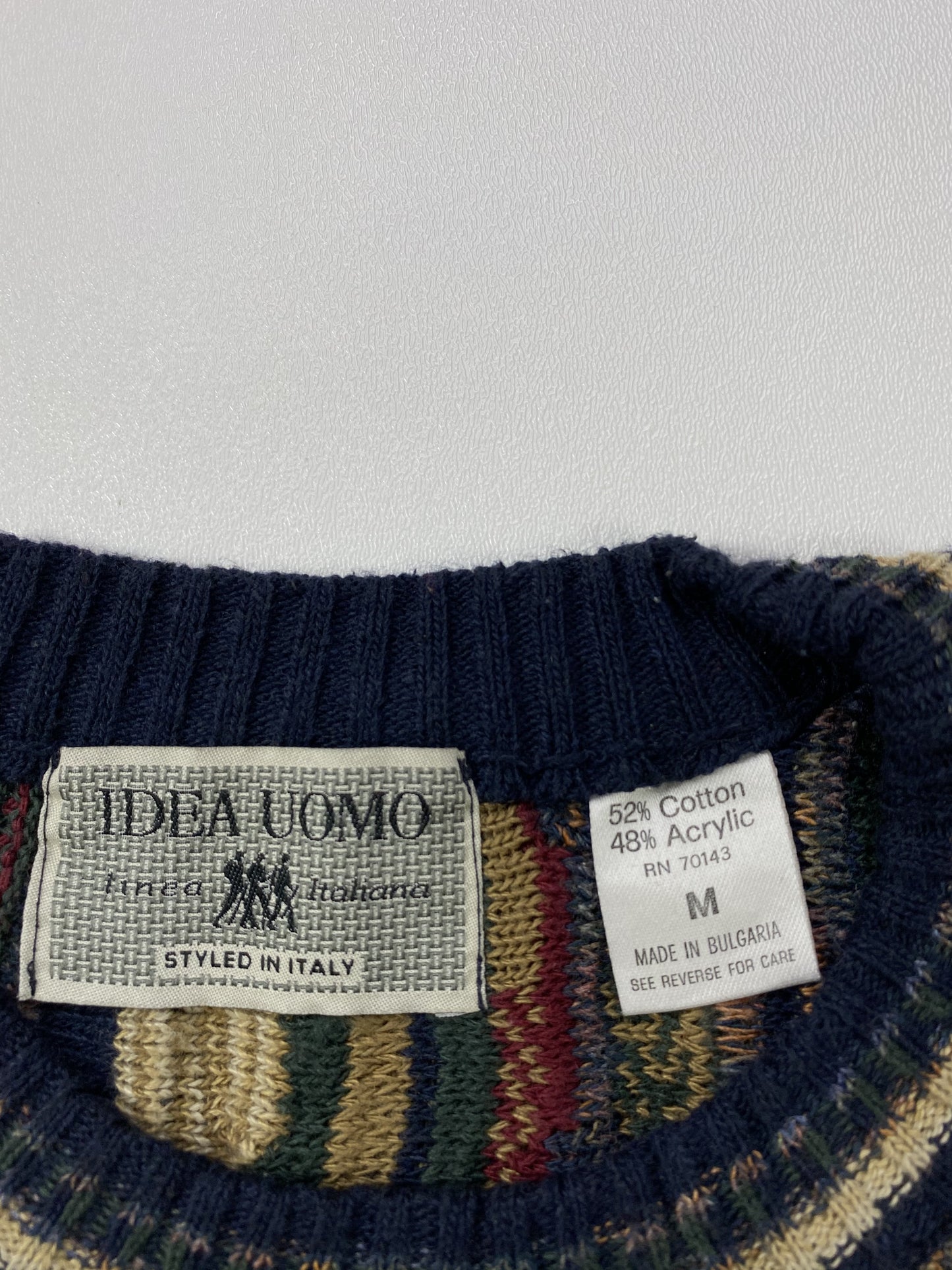 Vintage 3D Coogi-Style Size M Knit Sweater / K5734