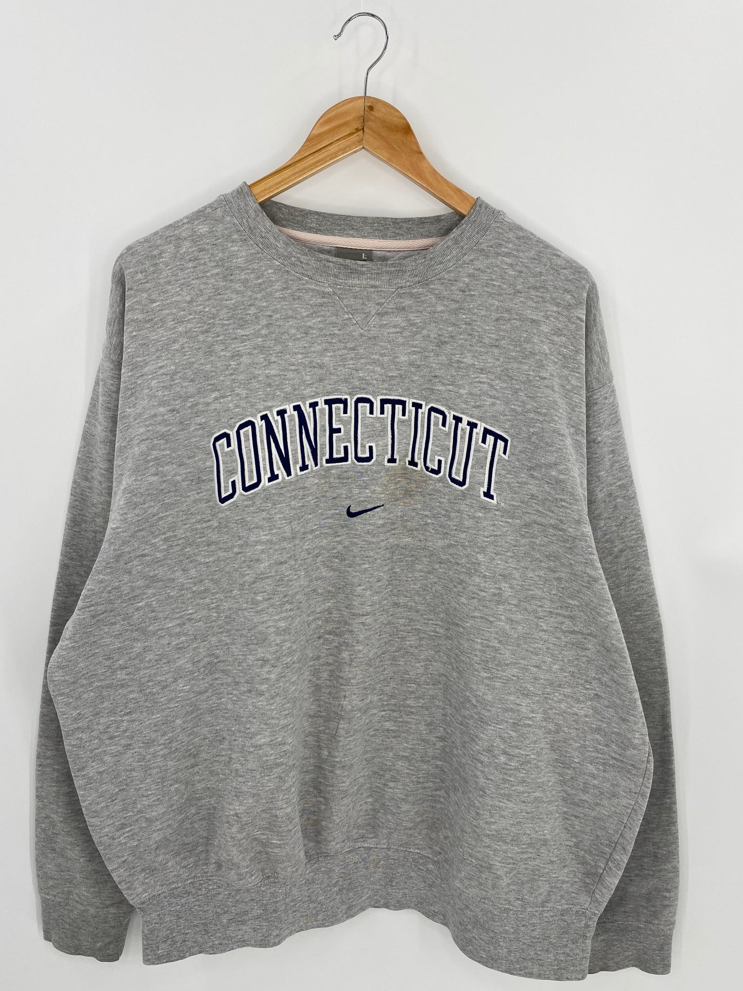 00' NIKE CONNECTICUT Size L Vintage Sweat-shirt / K7400