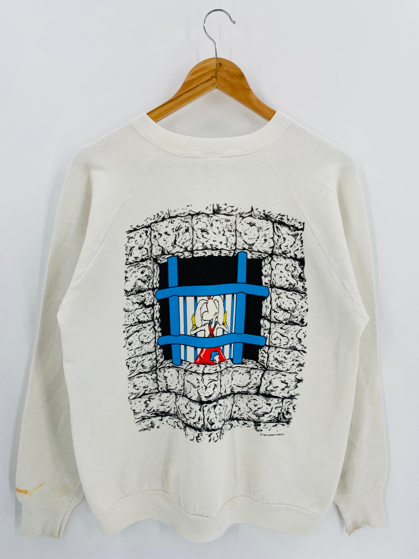 1987 Disney ROGER RABBIT Size L Vintage Sweat-shirt / 6608