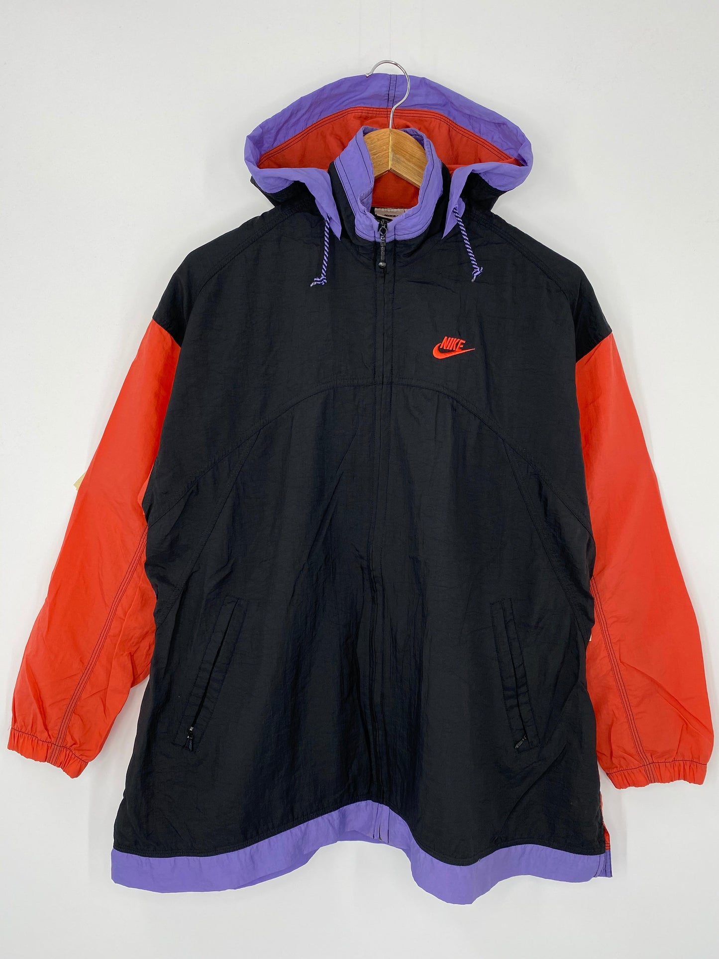 .90’s NIKE Size Ladies S VintageZip-up Hoodie Nylon Jacket / E891