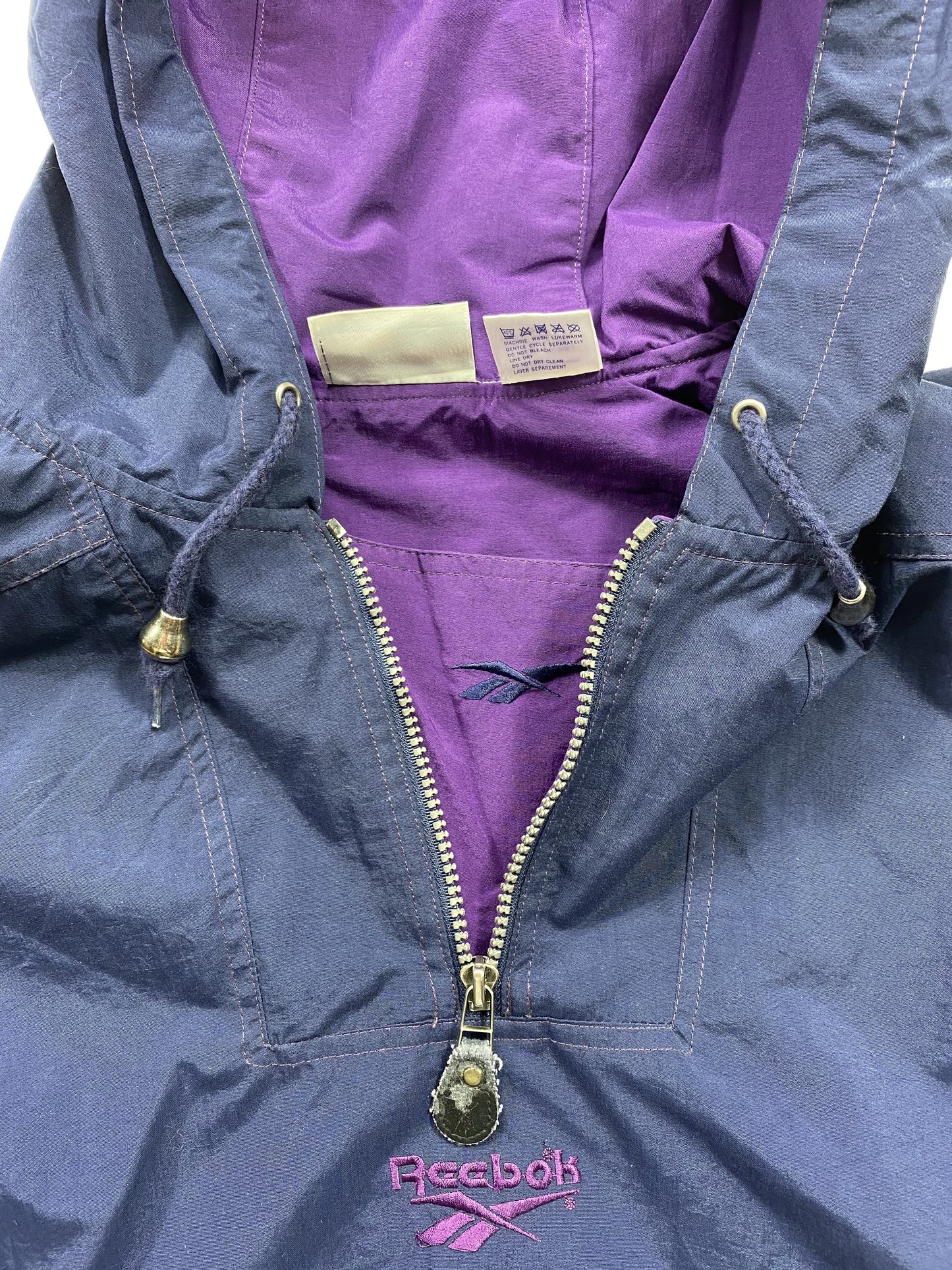 90’s REEBOK Size M Vintage Half Zip Nylon Jacket / K5029