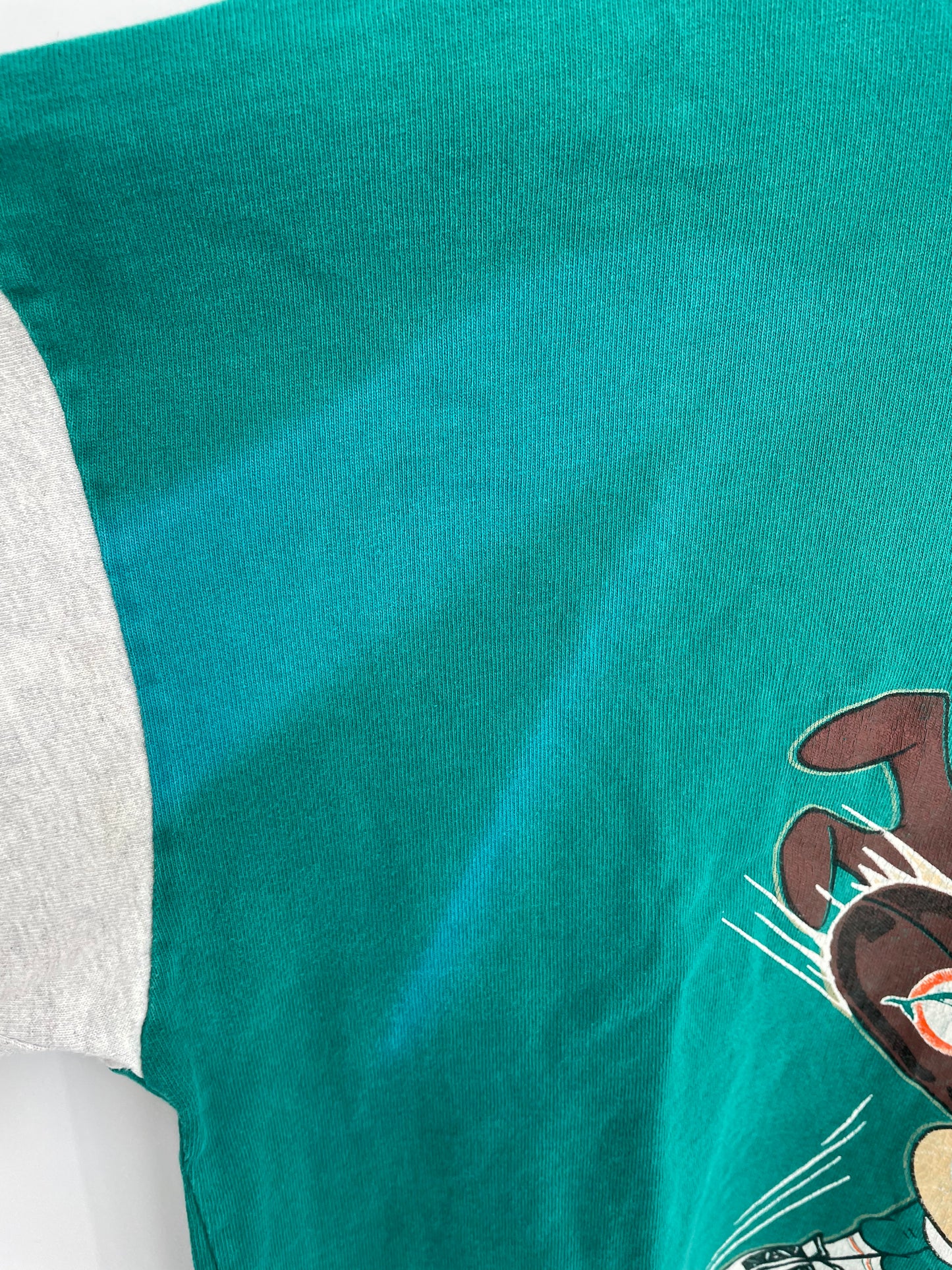 1992 NFL DOLPHINS TAZ Made in USA Size XL Vintage NFL Long Sleeve Hoodie T- Shirt/ K3062