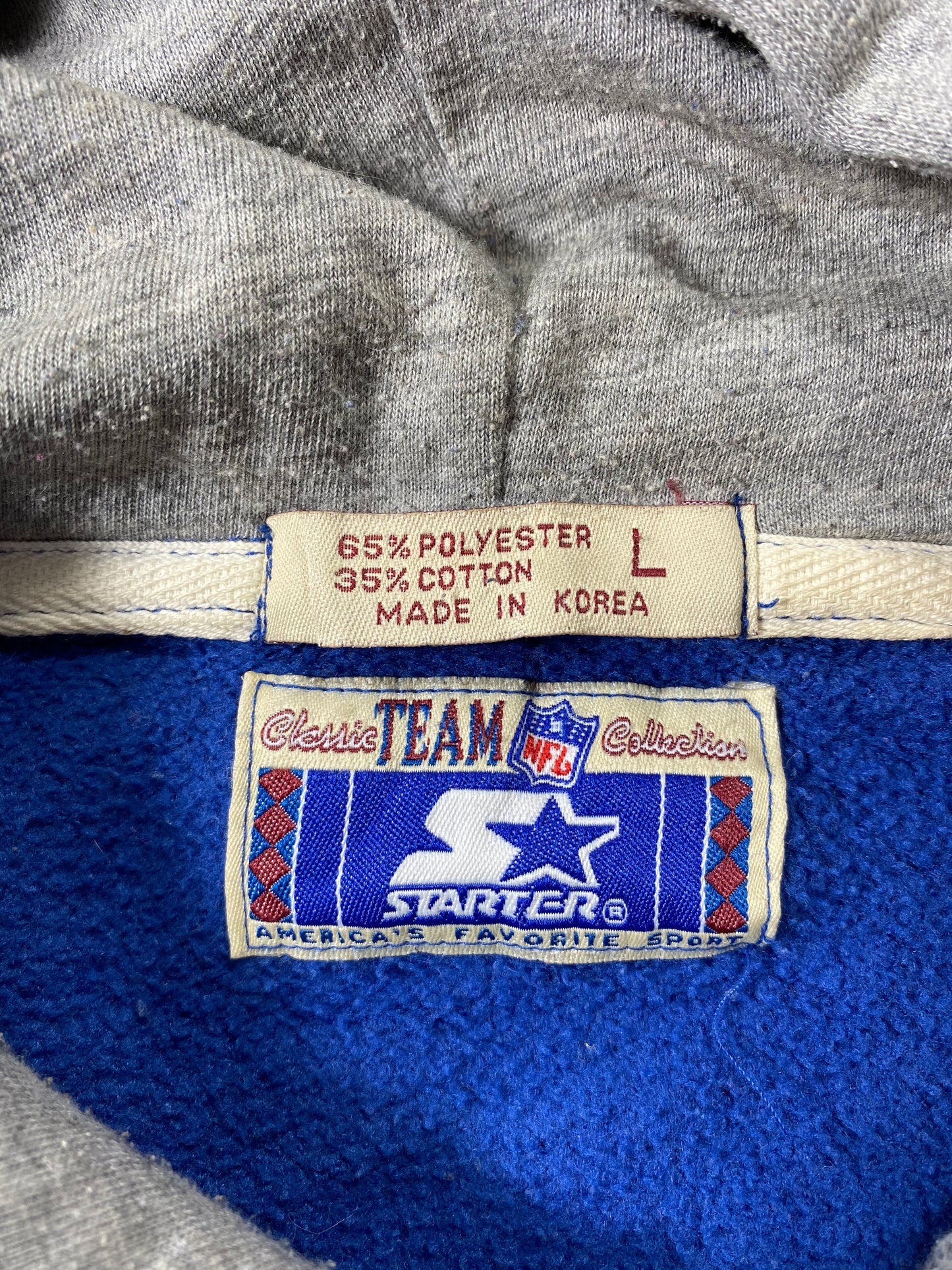 90's STARTER x CWBOYS Size L Vintage NFL Hoodie Sweat-shirt / 6535