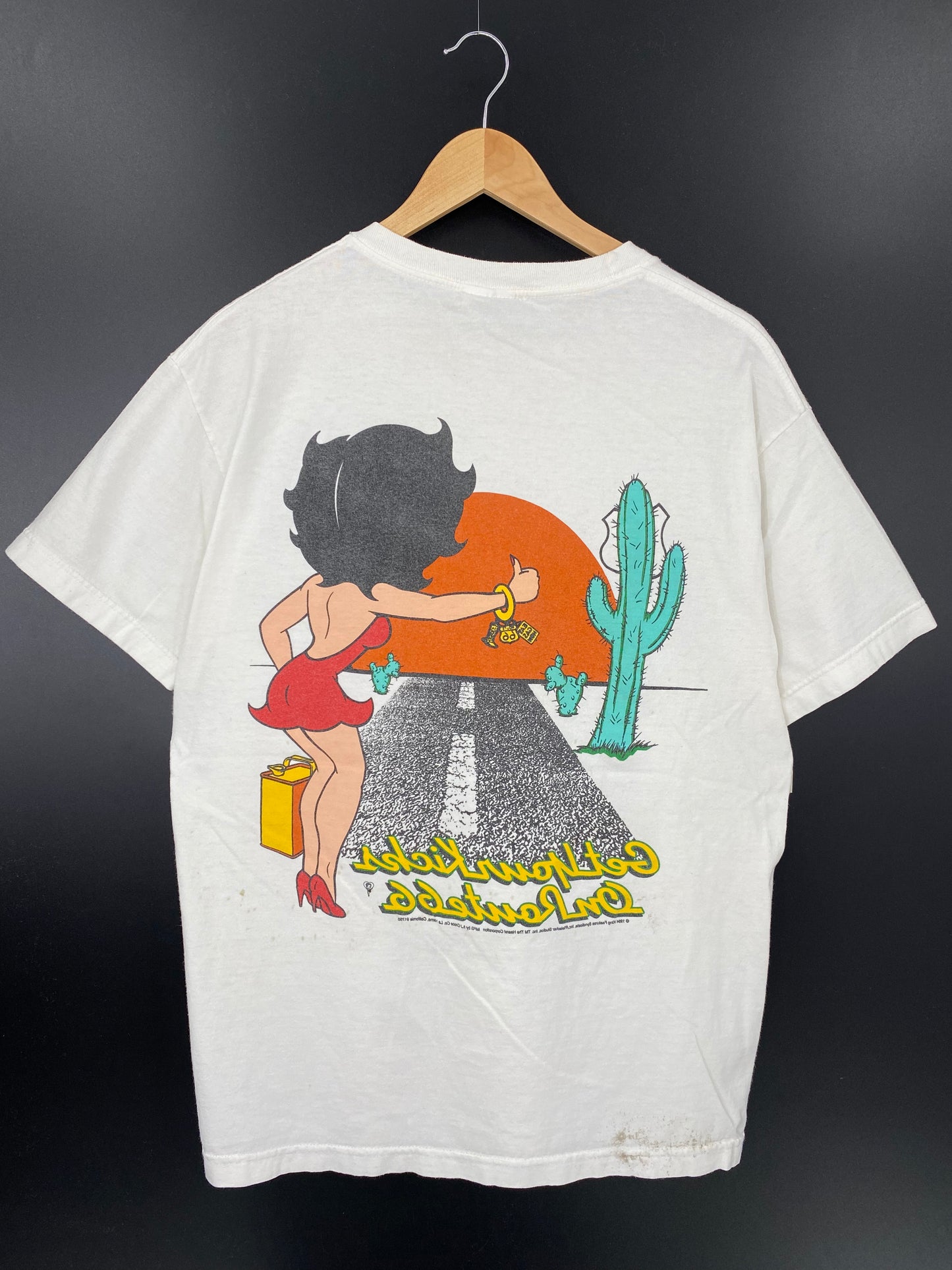 1994 BETTY BOOP ROUTE66 Size L Vintage T-Shirt / K1606