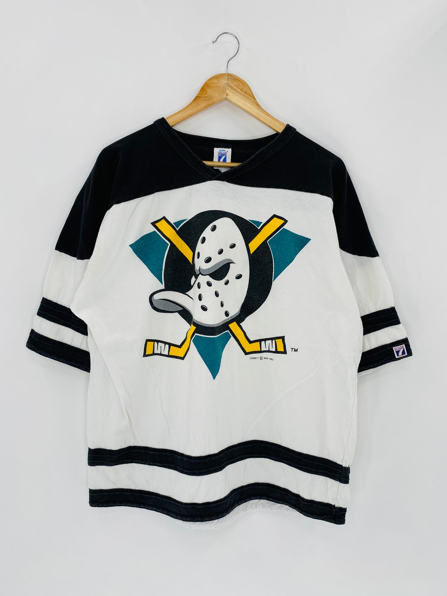 1993 Anaheim Mighty Ducks NHL Made in USA Size XL Vintage T-shirt / 5536