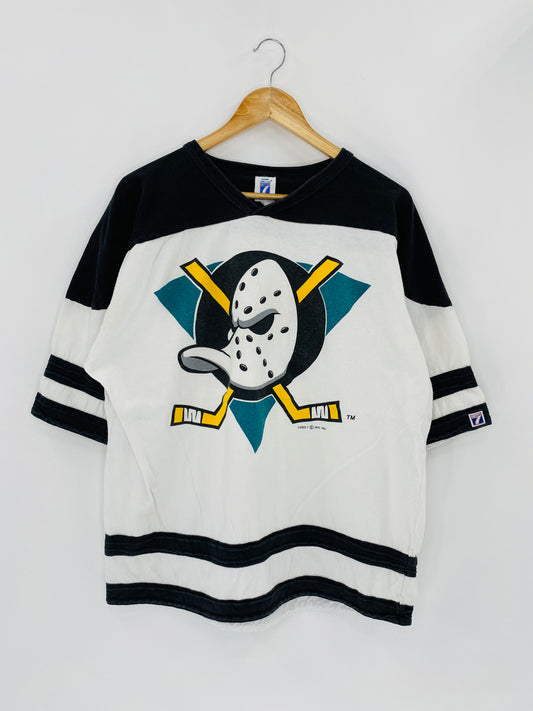 1993 Anaheim Mighty Ducks NHL Made in USA Size XL Vintage T-shirt / 5536