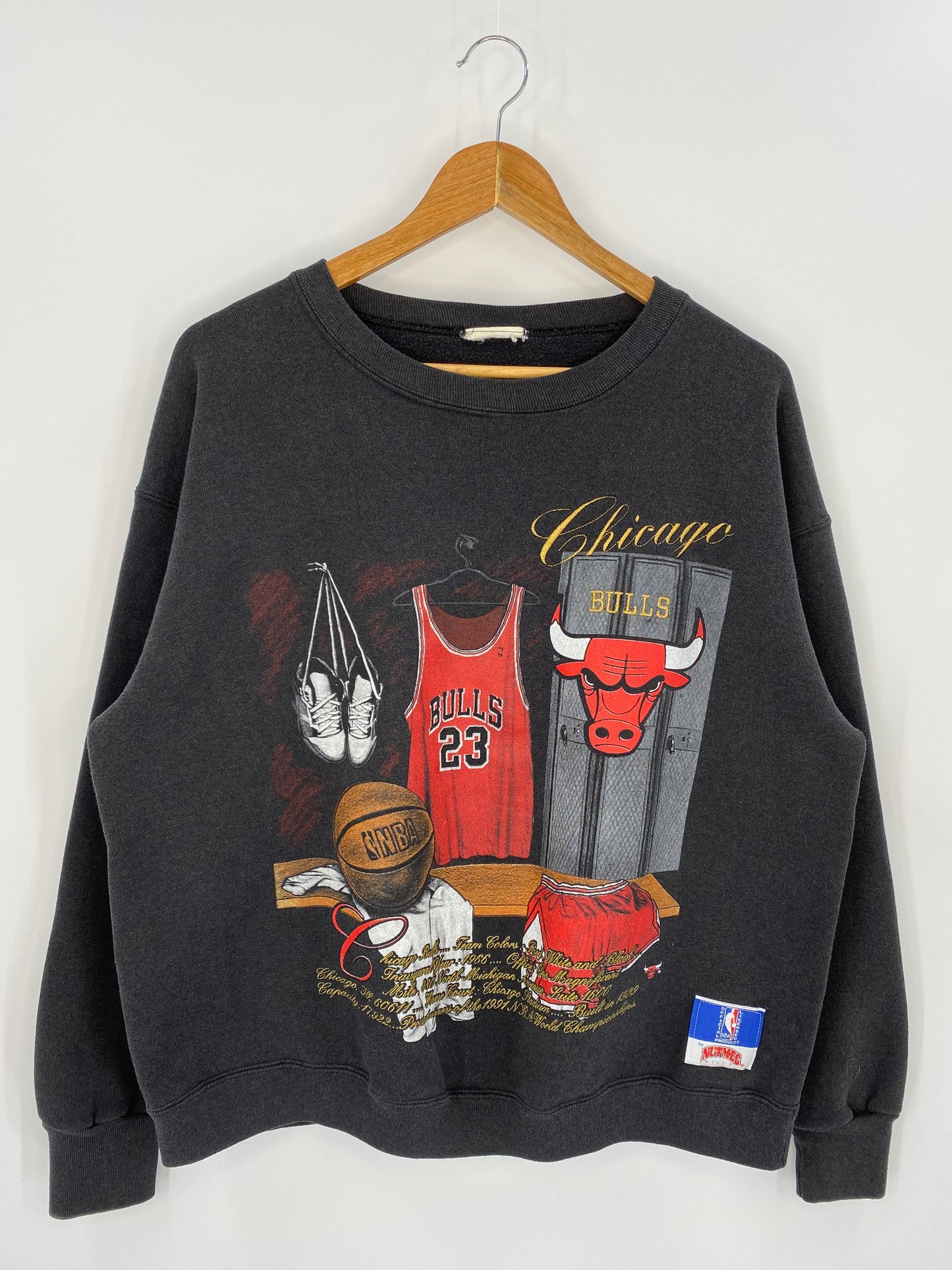 90’s CHICAGO BULLS Jordan Size No Tag (Approx. L) Vintage Sweat-shirt / 7642