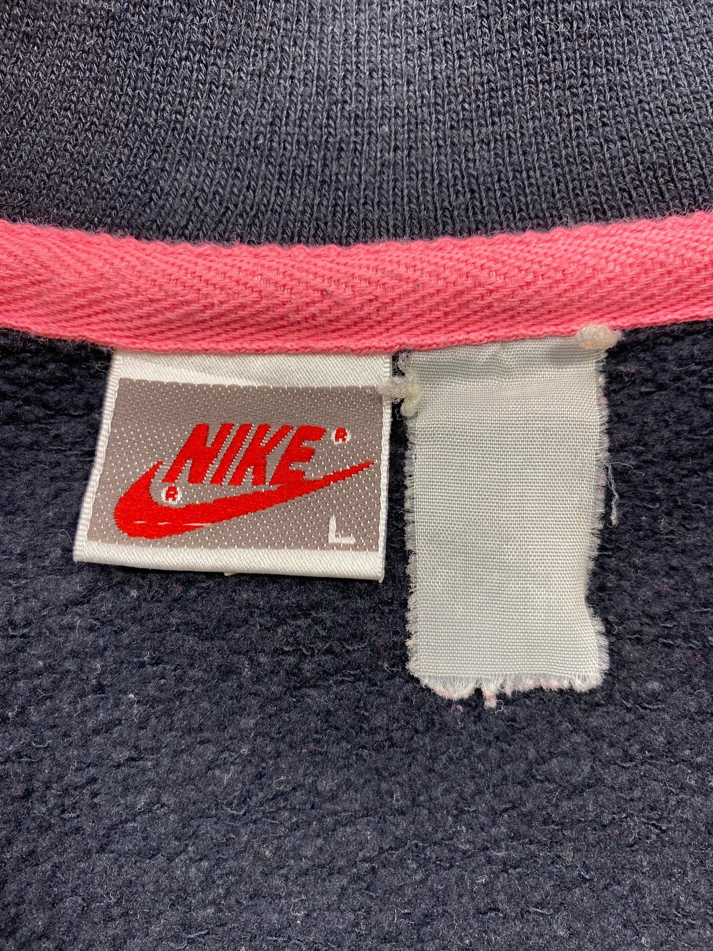 90’s NIKE Silver Tag Half Zipper Size Ladies L Vintage Hoodie Sweat-Shirt / 5785