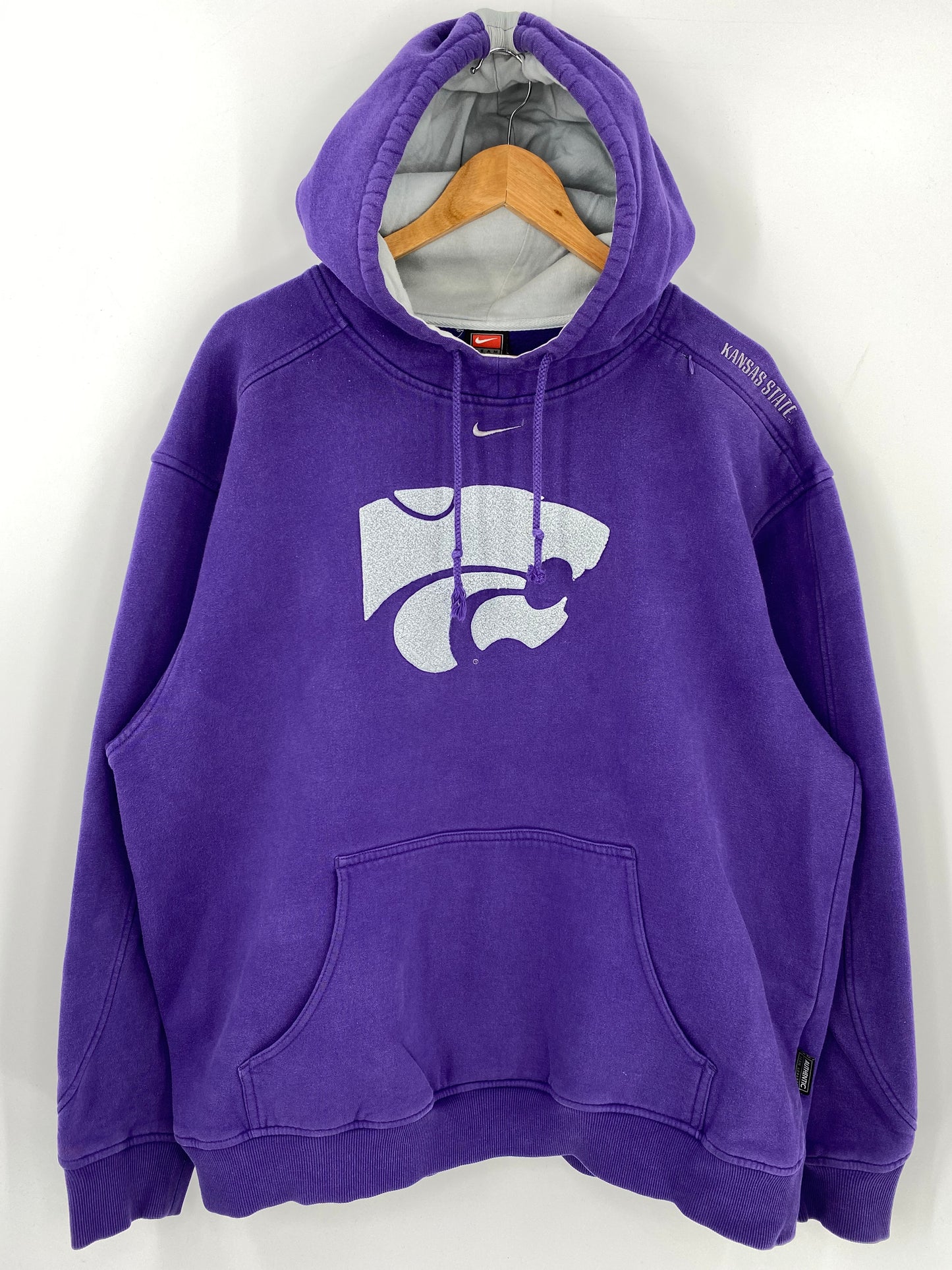 00’ NIKE KANSAS STATE Size L Vintage Hoodie Sweat-Shirts / K332