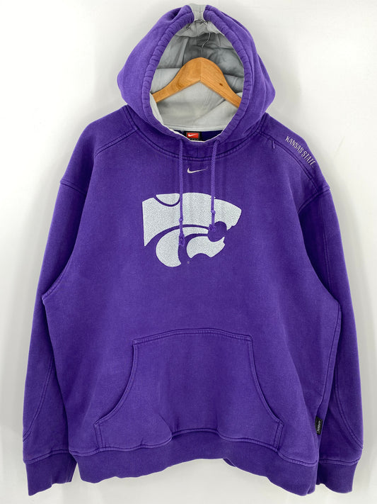 00’ NIKE KANSAS STATE Size L Vintage Hoodie Sweat-Shirts / K332