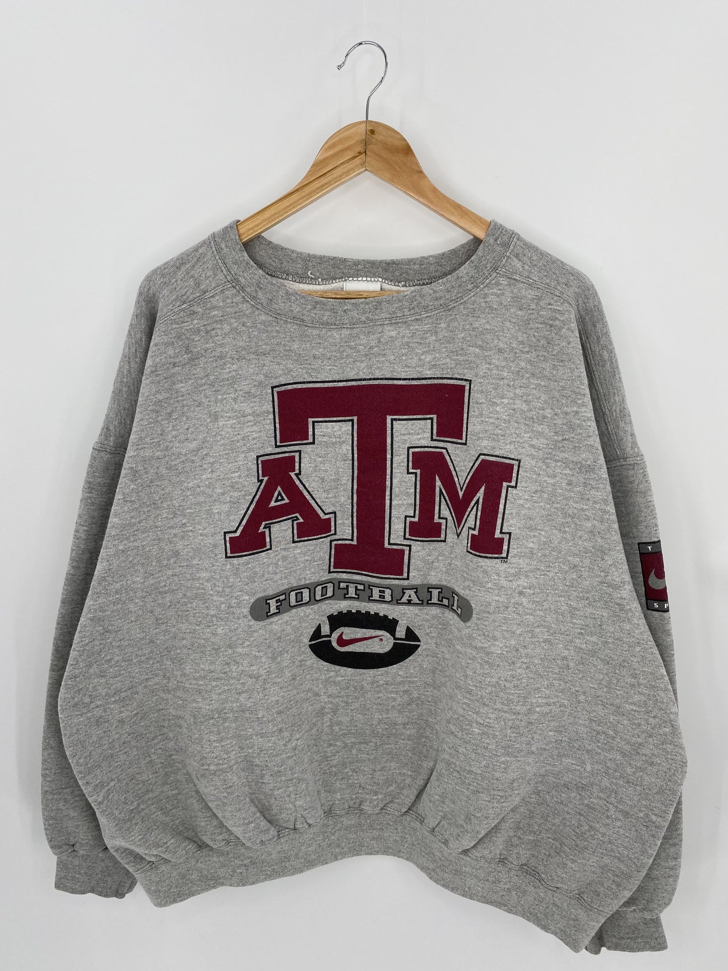 90’s NIKE TEXAS A&M FOOTBALL Made in USA Size XL Vintage College Sweat-Shirt / K5660