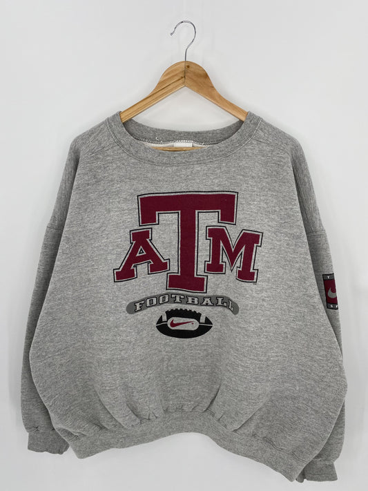 90’s NIKE TEXAS A&M FOOTBALL Made in USA Size XL Vintage College Sweat-Shirt / K5660