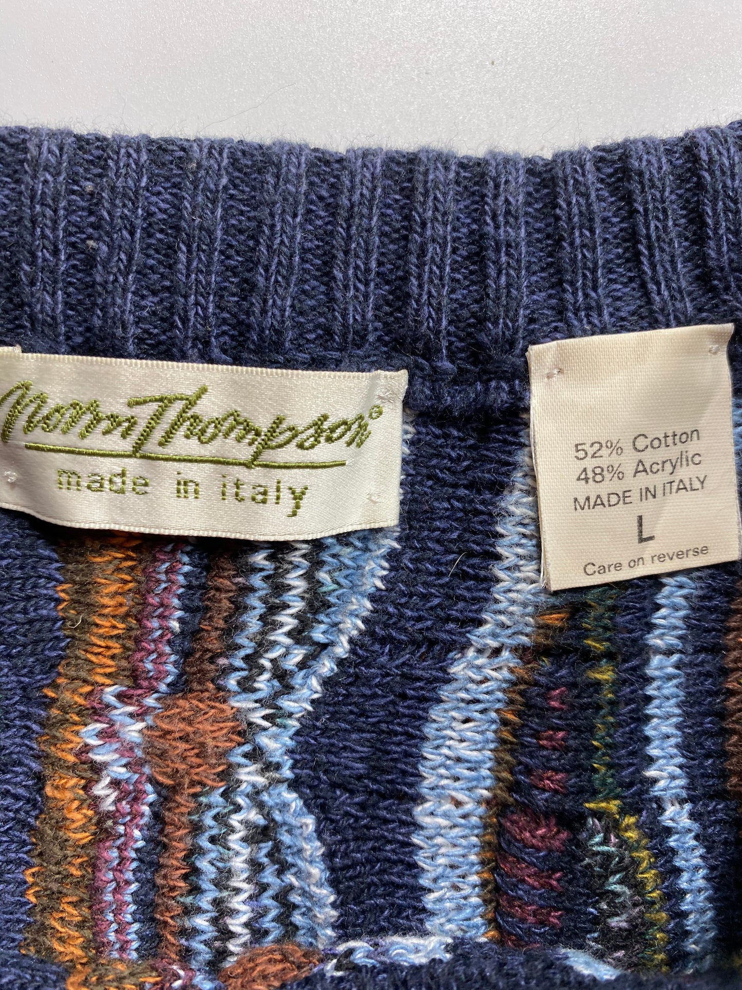 Vintage 3D Coogi-Style Size L Knit Sweater / 7040