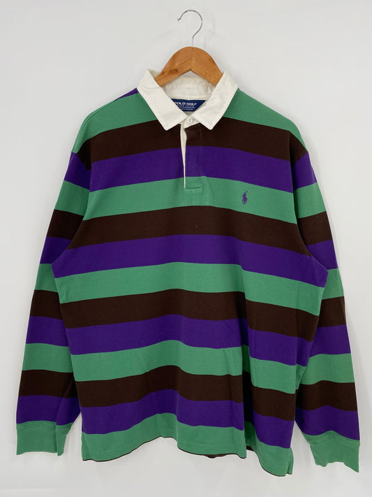 .90’s POLO GOLF RALPH LAUREN Size XXL Vintage Rugby-Shirt / A6297